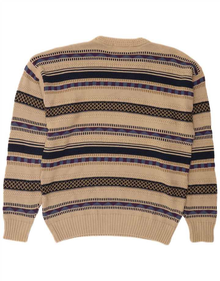 Canada Uomo Girocollo Maglione Maglione Cotone a righe beige medio