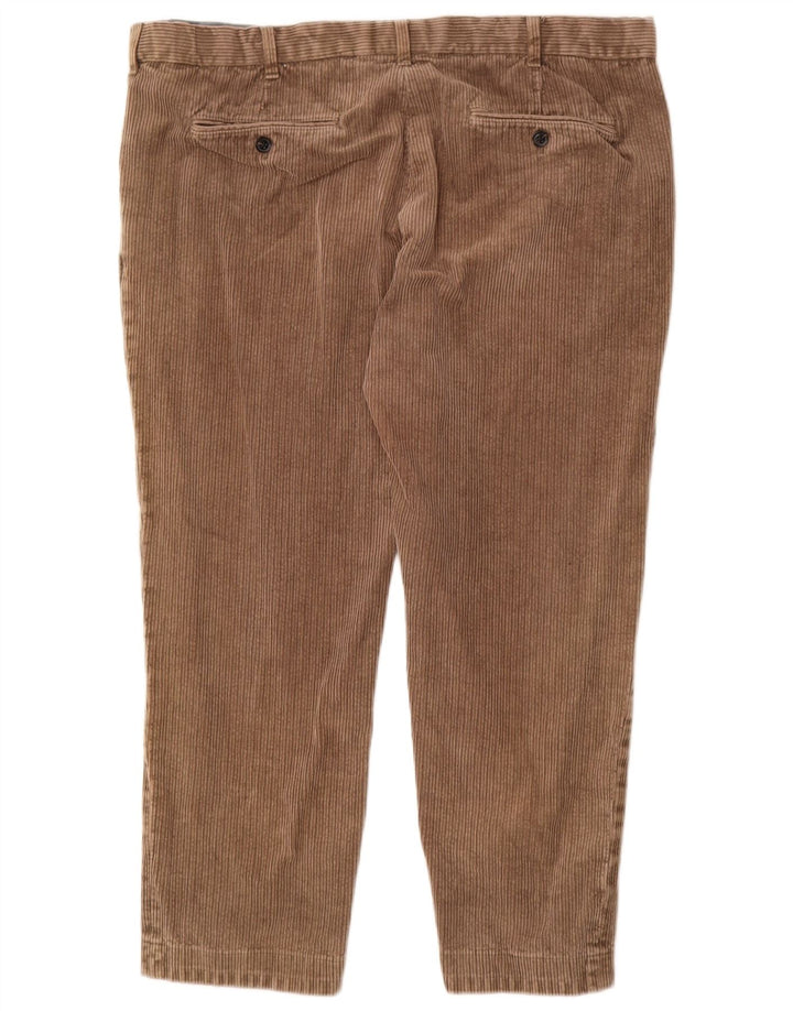 MARKS & SPENCER Pantaloni in velluto a coste vestibilità regolare da uomo W42 L27 Marrone