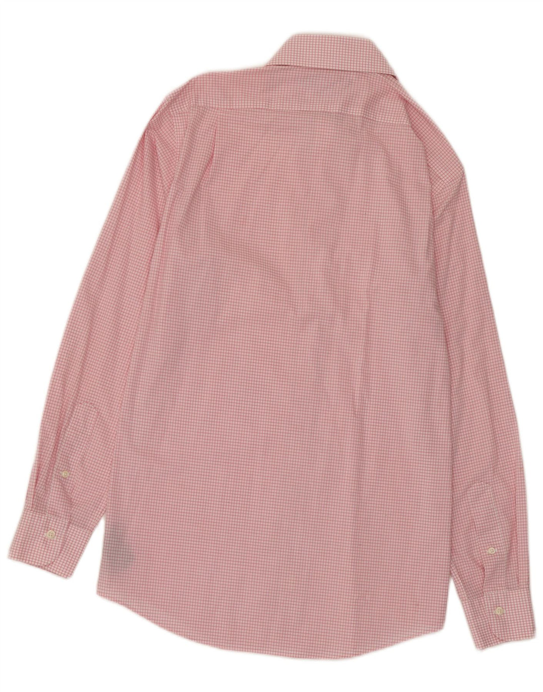 Camicia aderente da uomo Ralph Lauren taglia 15 38 cotone a quadri rosa medio