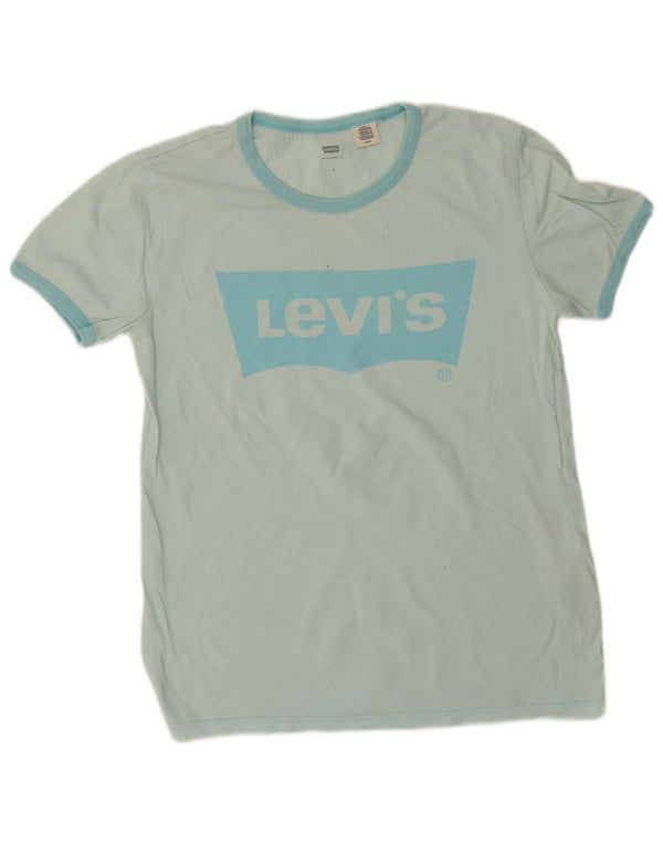 T-shirt grafica da donna Levi's Top UK 10 piccola in cotone blu
