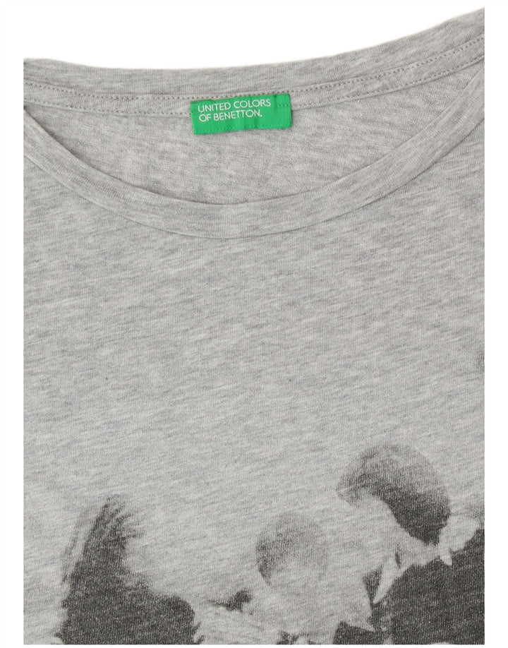 UNITED COLORS OF BENETTON T-shirt grafica da donna UK 14 Grigio medio