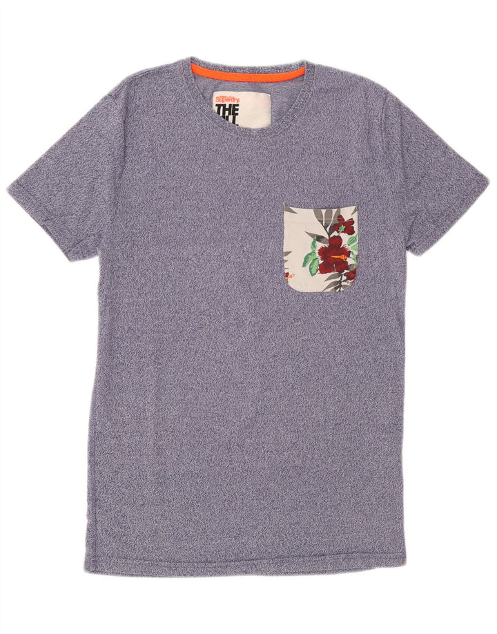 T-shirt grafica da uomo Superdry Top Small in cotone blu