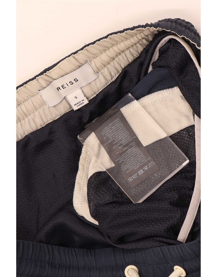 Pantaloncini da bagno da uomo Reiss piccoli in poliestere color block blu navy