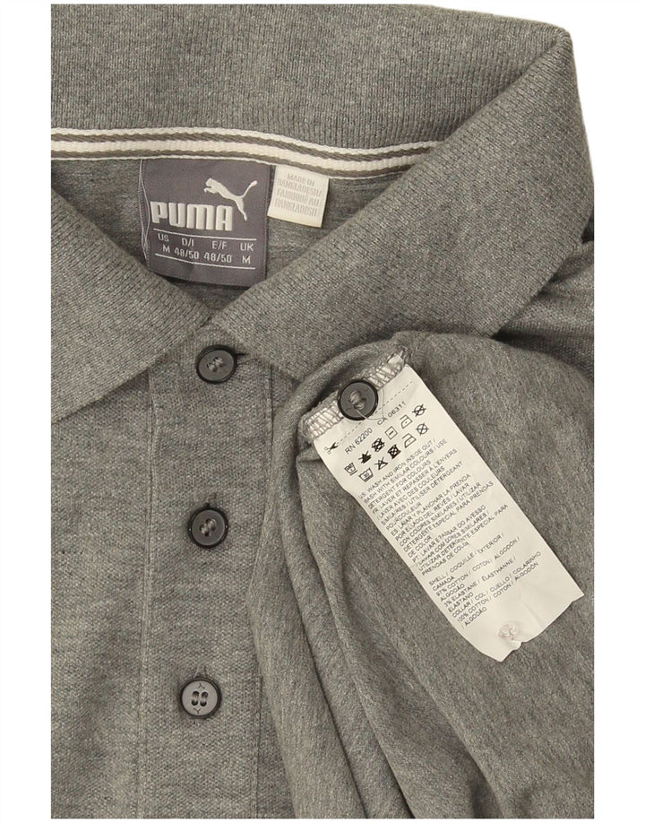 Polo da uomo Puma in cotone grigio medio