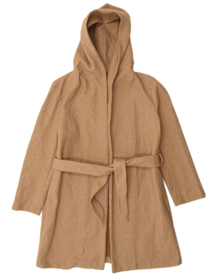 Cappotto oversize con cappuccio da donna Zara UK 10 piccolo poliestere beige