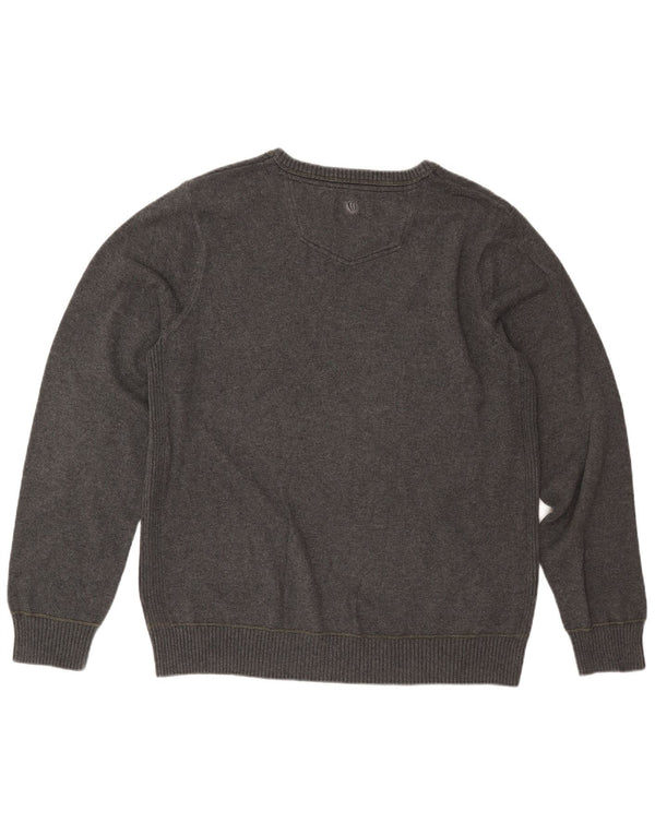 Maglione maglione girocollo da uomo FAT FACE XL in cotone grigio