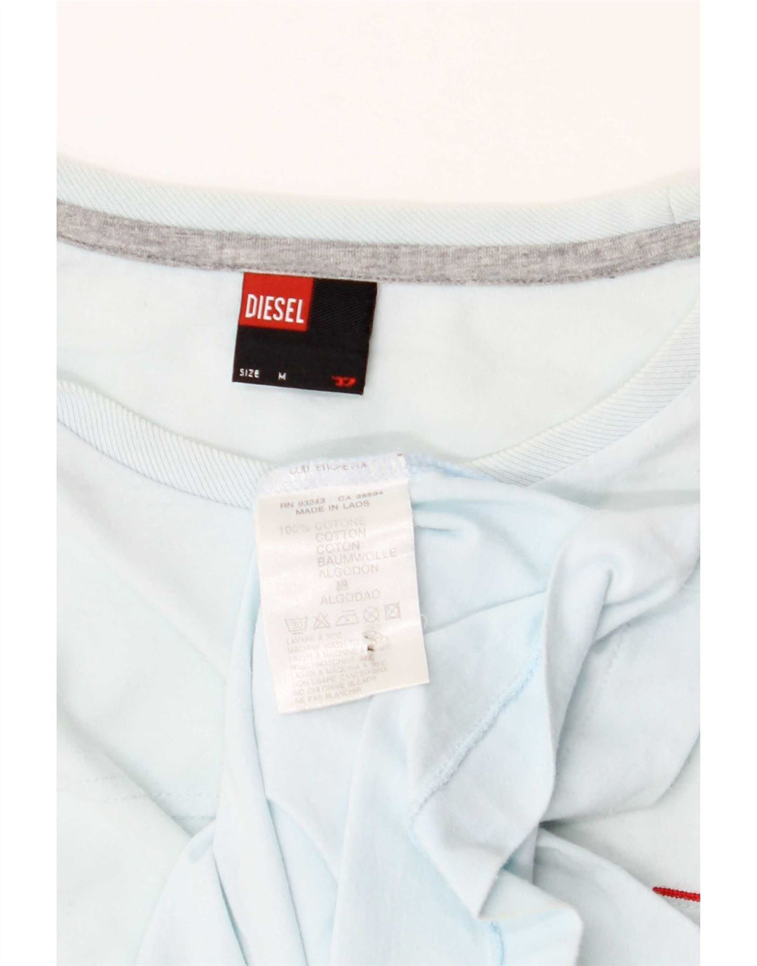 T-shirt da uomo Diesel Top in cotone blu medio