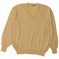 Maglione Supermaglia Uomo Scollo a V Lana Giallo Medio