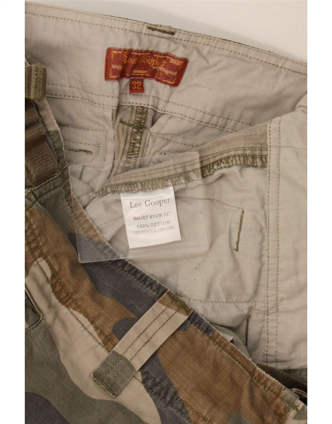 Pantaloncini cargo da uomo LEE W32 cotone mimetico medio kaki