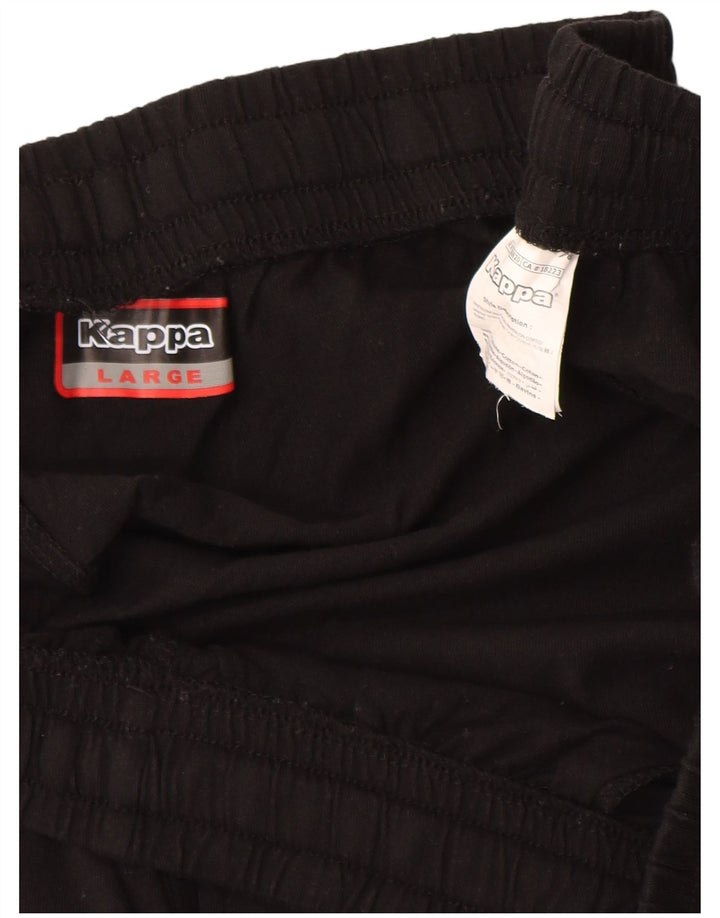 Pantaloncini sportivi da uomo Kappa grandi neri in cotone