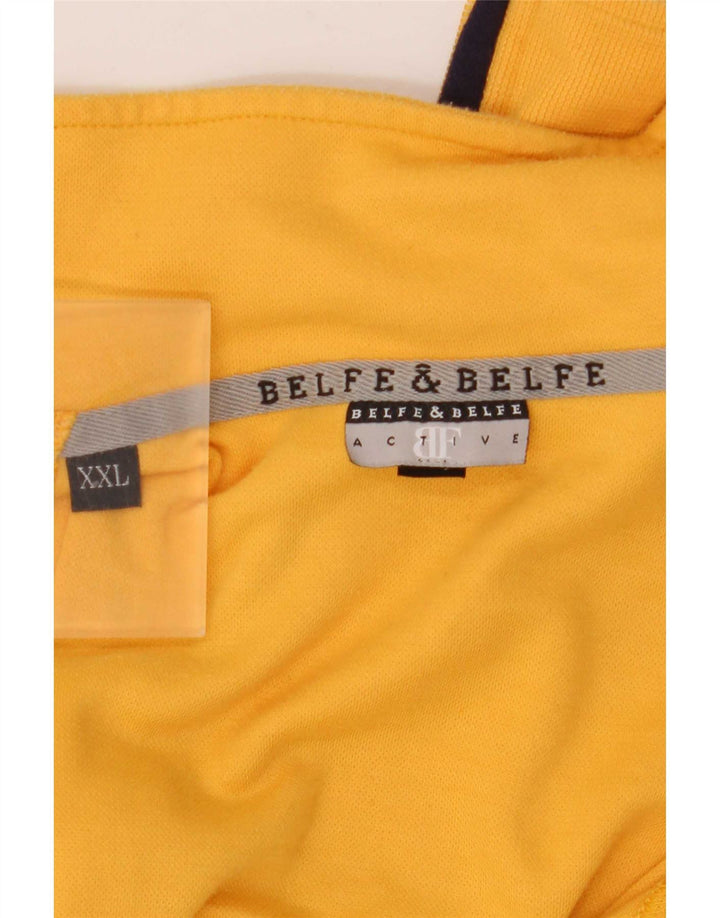 Top da tuta pullover con zip e collo da uomo Belfe 2XL giallo color block