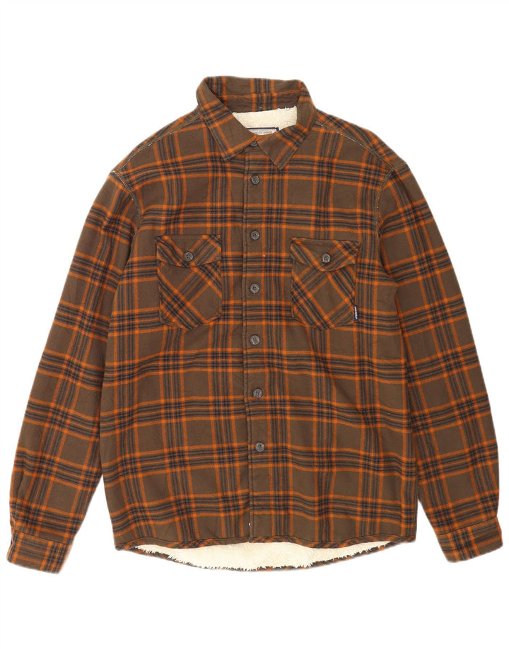 Carrera Camicia da uomo in flanella da boscaiolo a quadri marrone medio