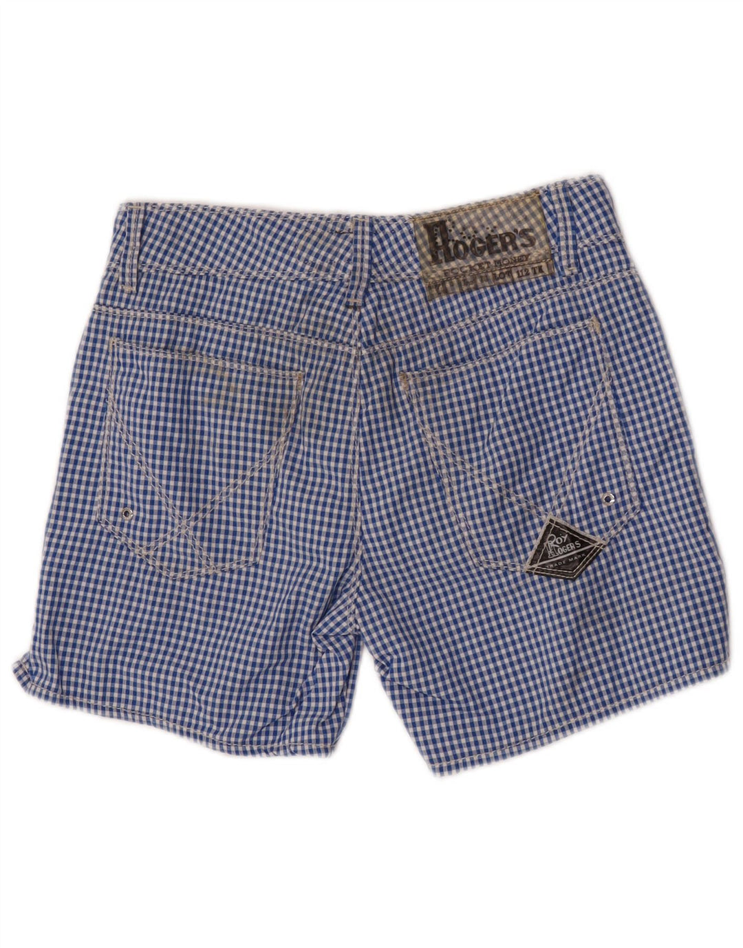 Pantaloncini chino da bambino Roy Rogers 11-12 anni W26 blu a quadretti in poliammide