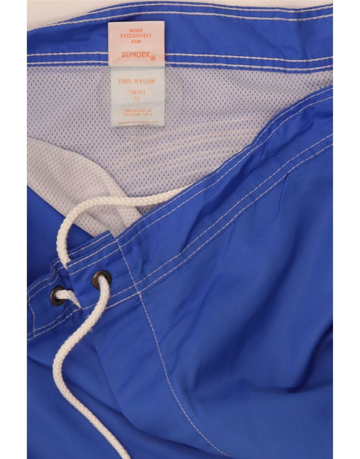 Pantaloncini da bagno da uomo Sundek in nylon color block blu medio