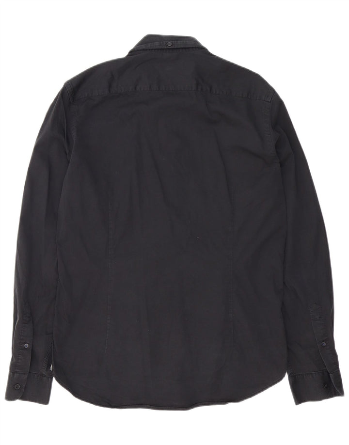 Camicia da uomo Ted Baker taglia 4 grande cotone nero