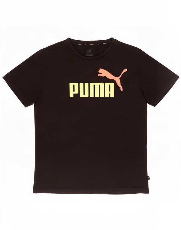 T-shirt grafica da uomo Puma Top in cotone nero medio
