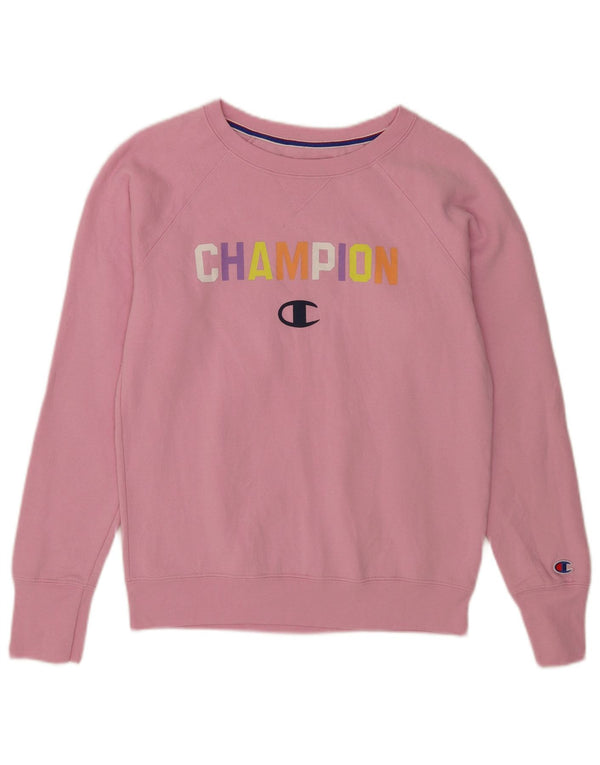 Felpa grafica da donna Champion Jumper UK 10 Small Pink Poliestere