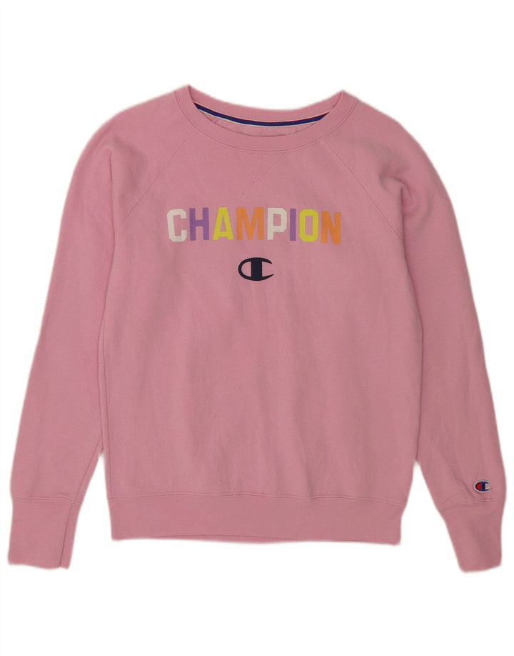 Felpa grafica da donna Champion Jumper UK 10 Small Pink Poliestere