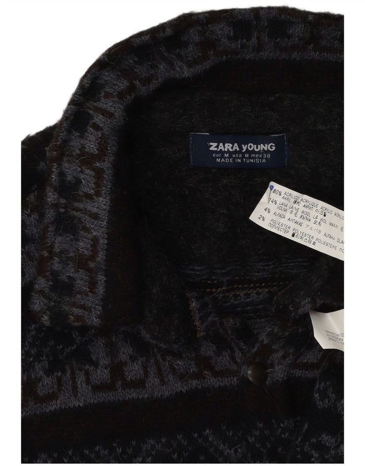 Camicia Zara per ragazzi, 15-16 anni, medio, blu navy, acrilico Fair Isle