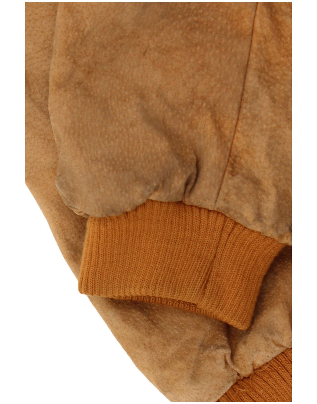 TALLY HO Giubbotto bomber corto in pelle scamosciata oversize da donna UK 10 piccolo marrone