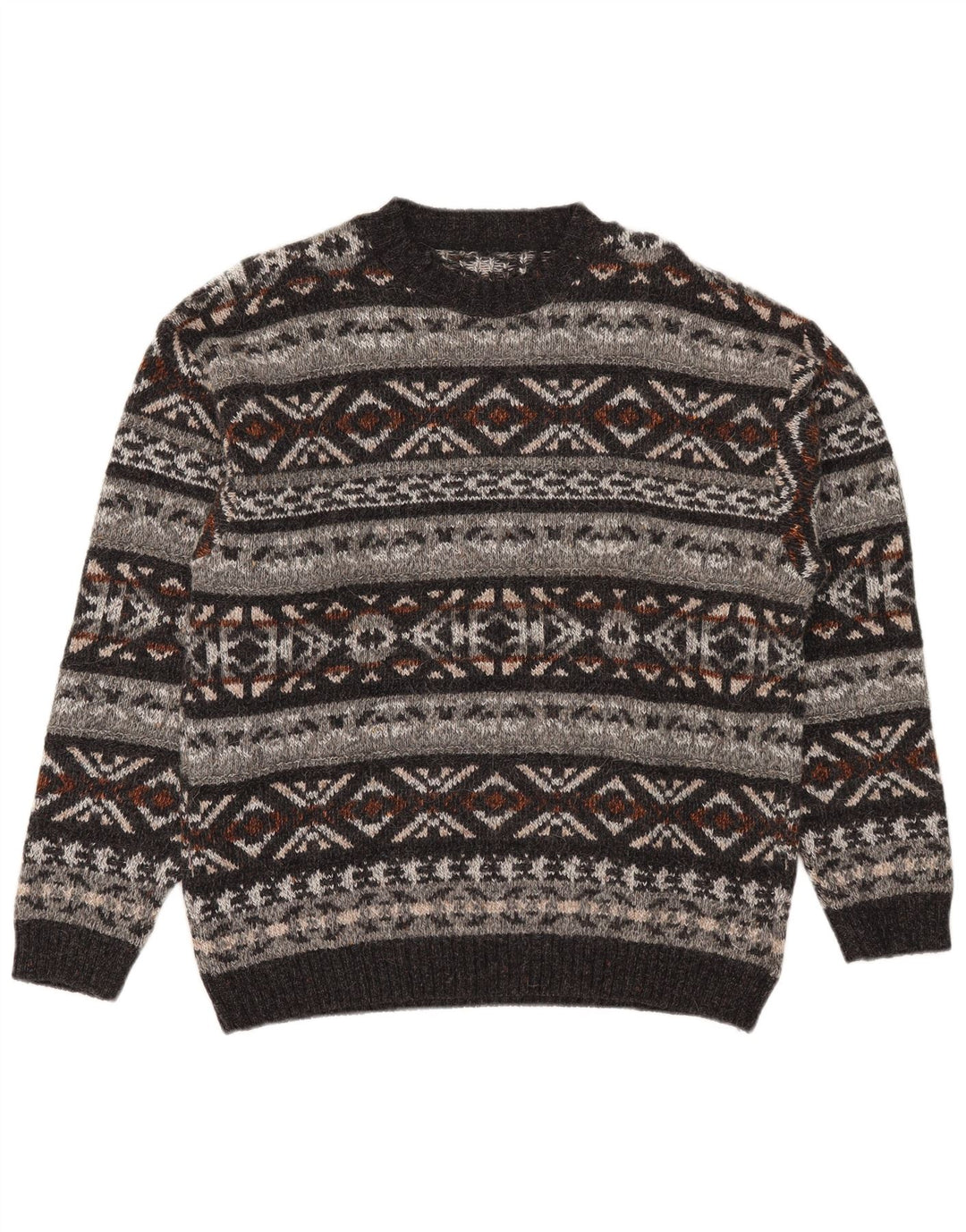 Maglione maglione girocollo da uomo vintage medio multicolore Fair Isle