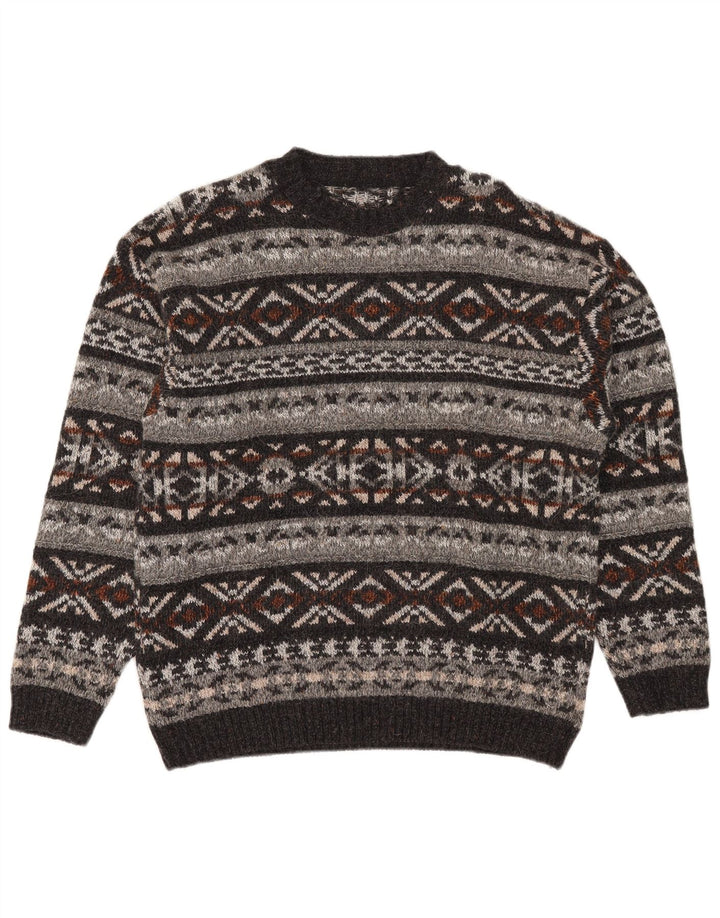 Maglione maglione girocollo da uomo vintage medio multicolore Fair Isle