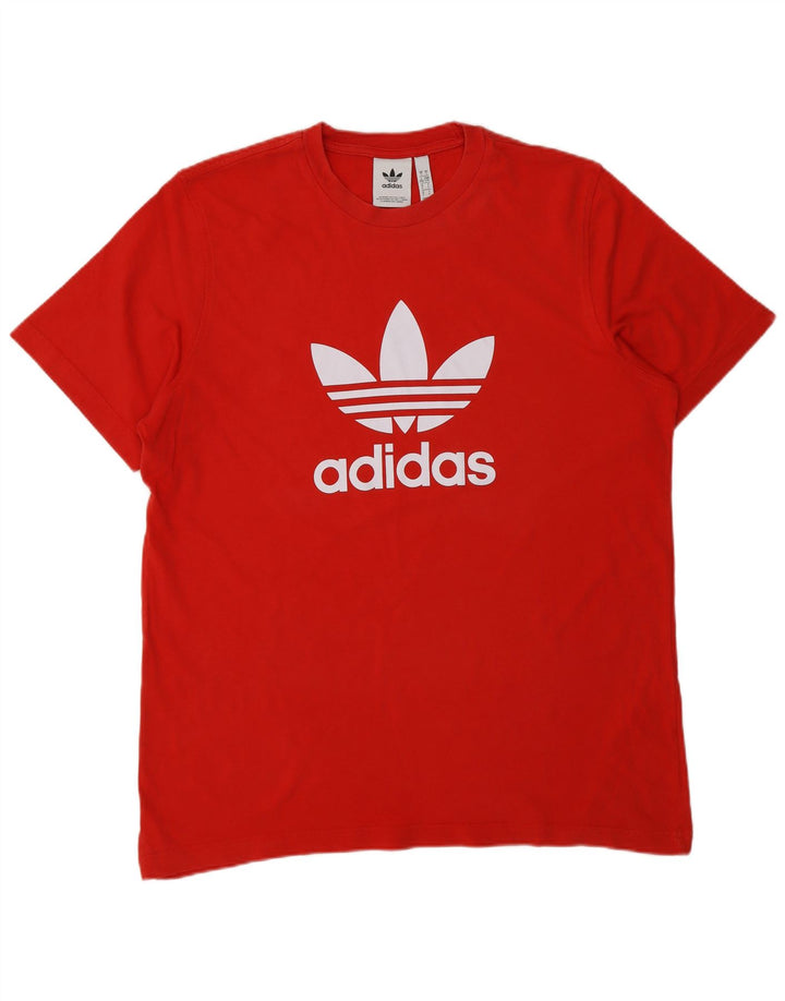 T-shirt grafica da uomo Adidas Top grande in cotone rosso
