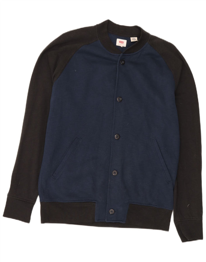 Giacca college da uomo LEVI'S UK 40 Large Blu navy in cotone color block