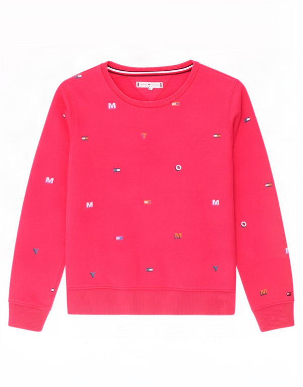 Felpa grafica per ragazze Tommy Hilfiger 9-10 anni in cotone rosa