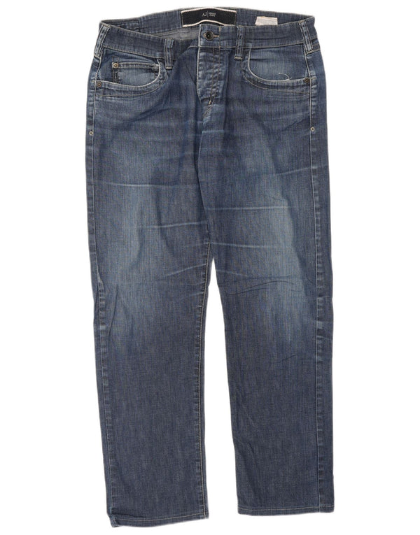 Jeans dritti da uomo Armani W34 L30 in cotone blu navy