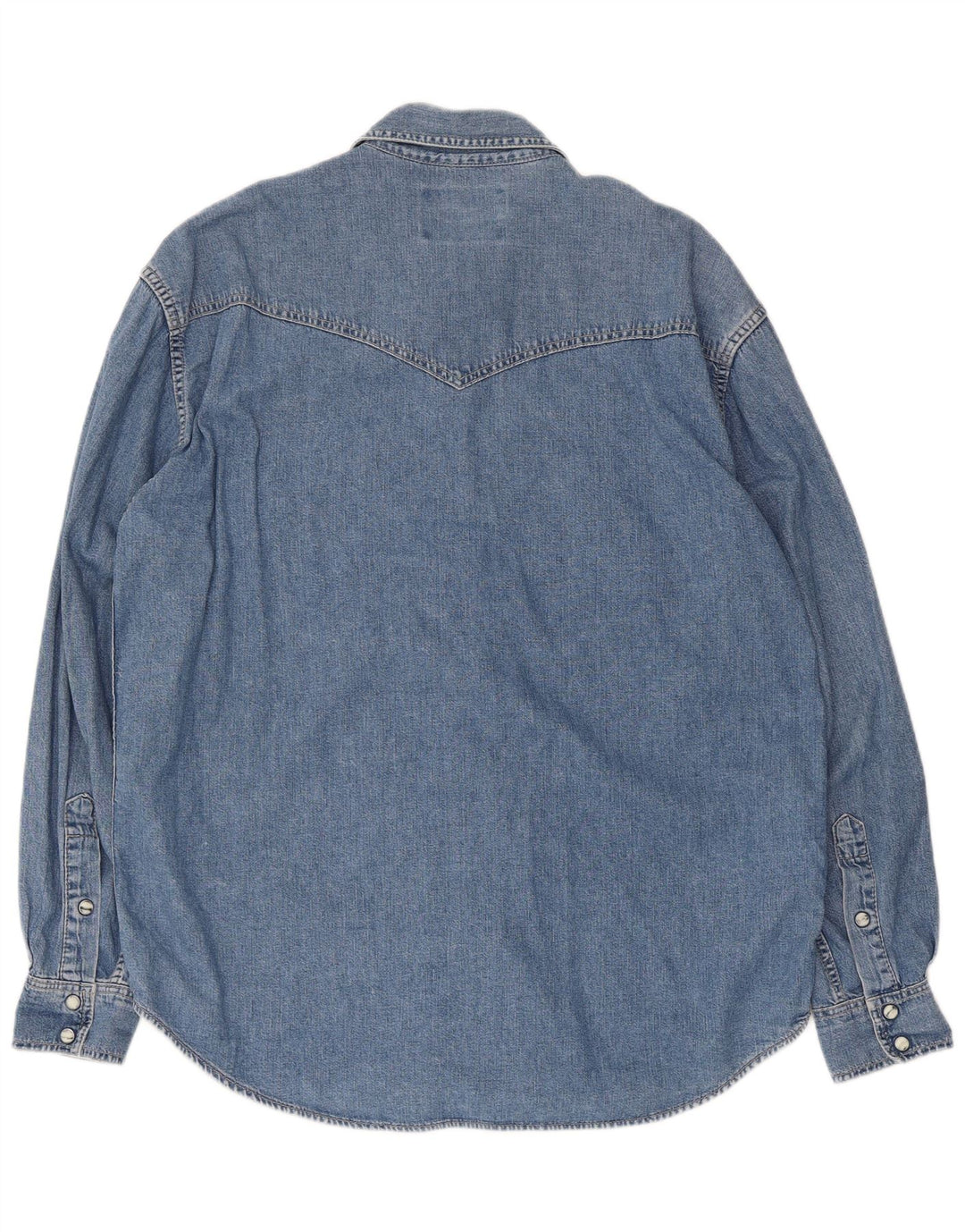 Camicia di jeans da uomo Wrangler in cotone blu medio