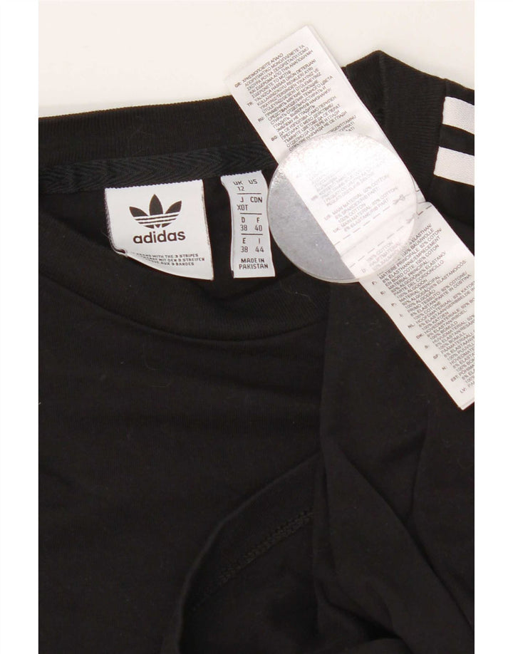 Top Adidas da donna a manica lunga UK 12 medio nero cotone