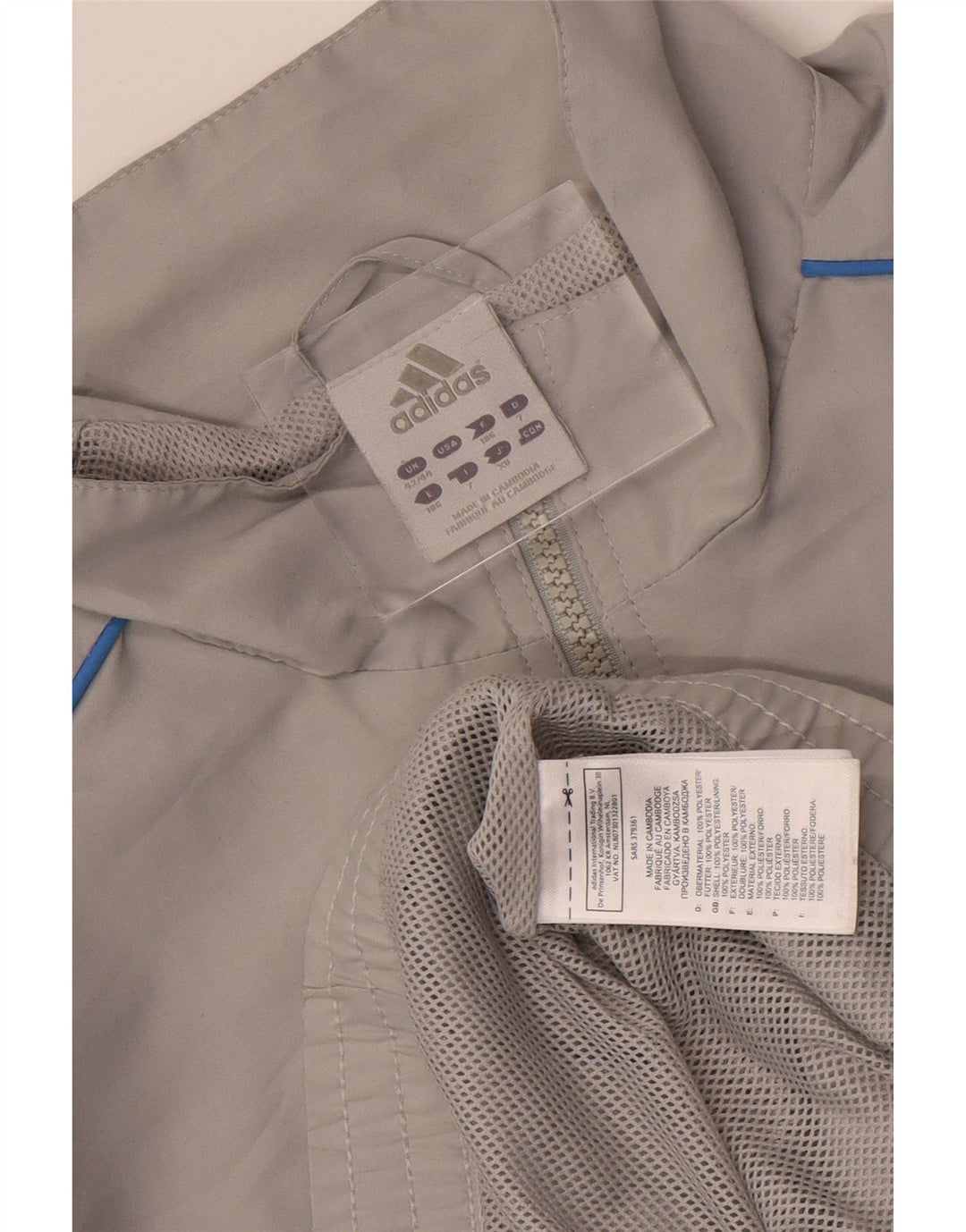 Giacca da tuta da uomo Adidas UK 42/44 Large Grigio Poliestere