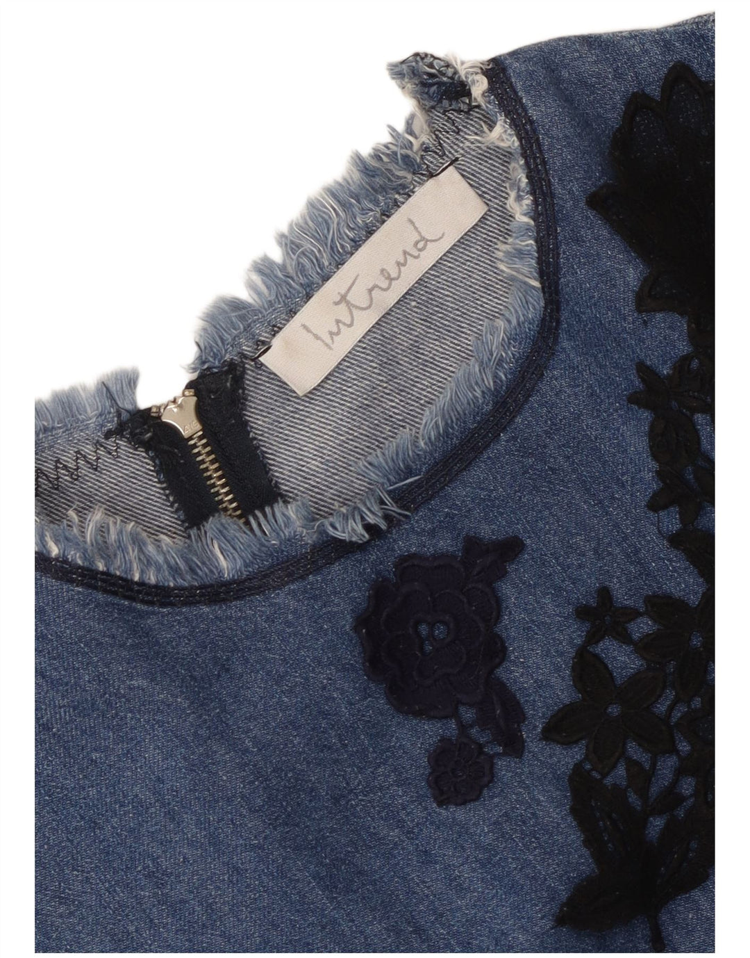 Abito in denim da donna Intrend UK 14 Blu medio floreale