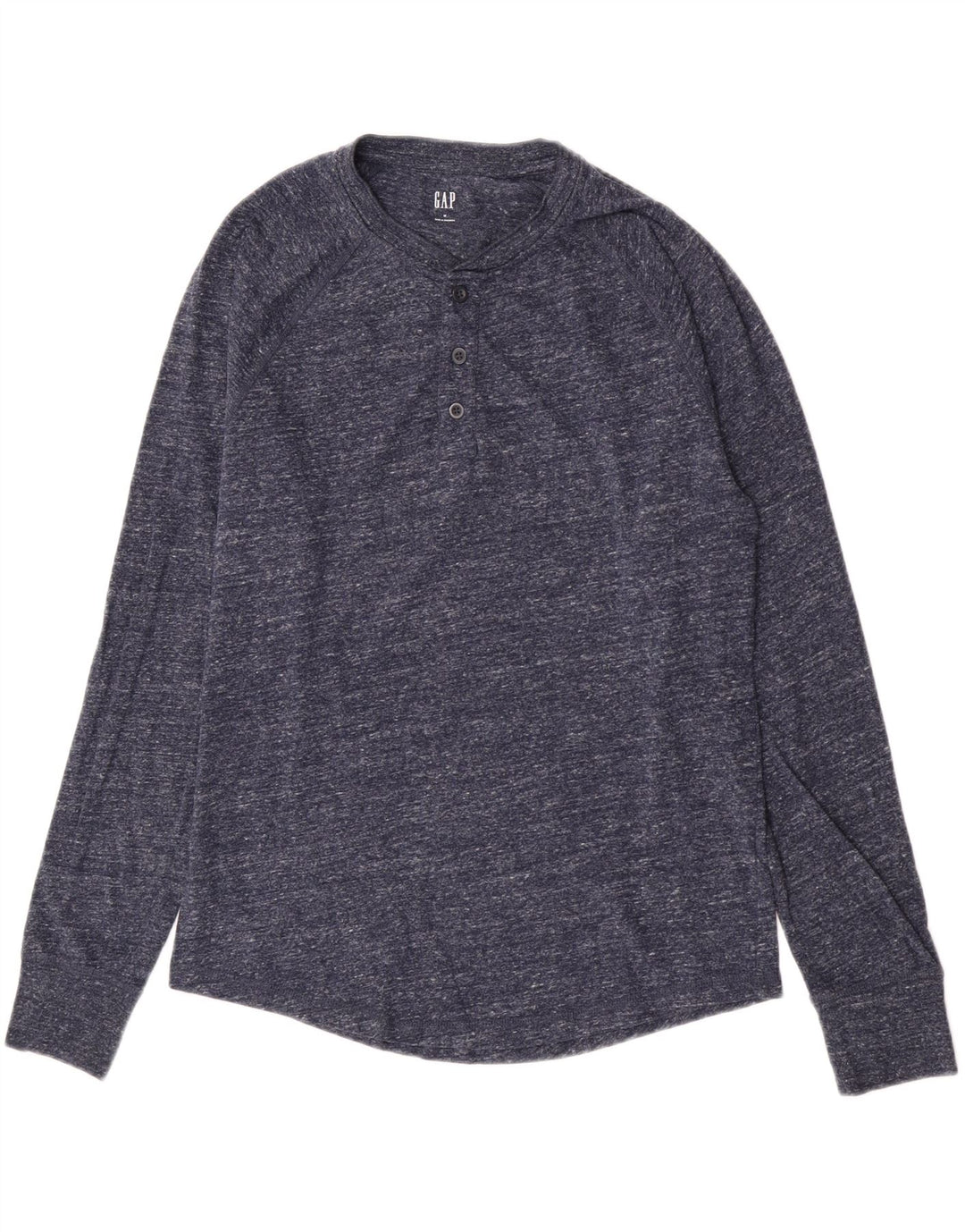 Gap Top da uomo a maniche lunghe in cotone screziato blu navy medio