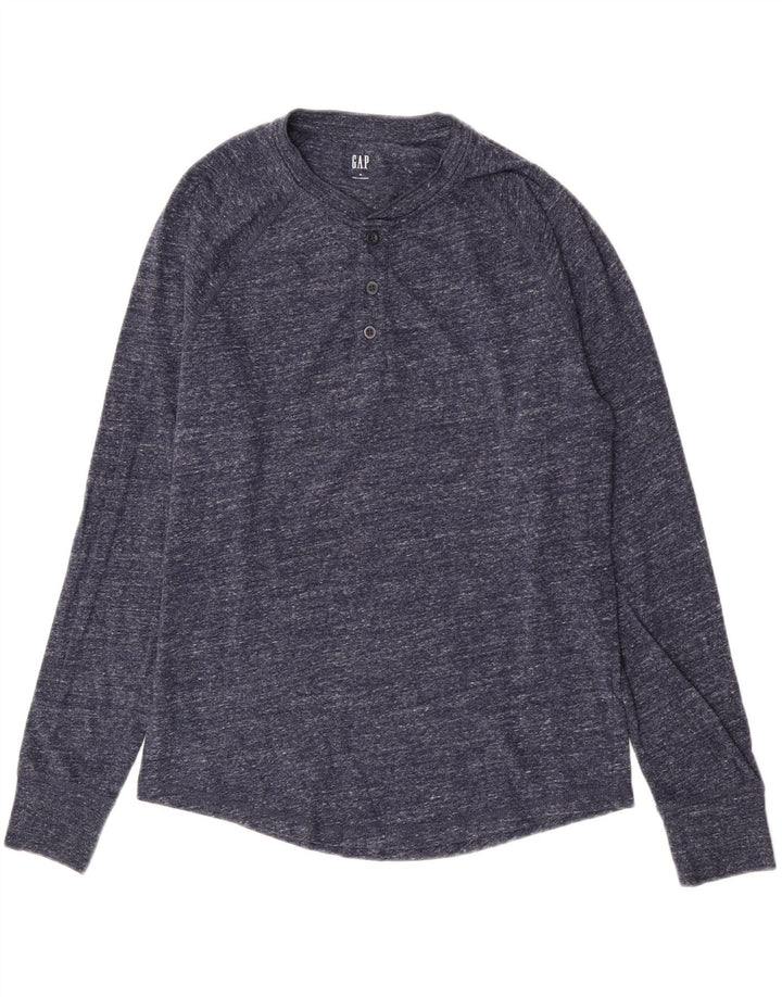 Gap Top da uomo a maniche lunghe in cotone screziato blu navy medio