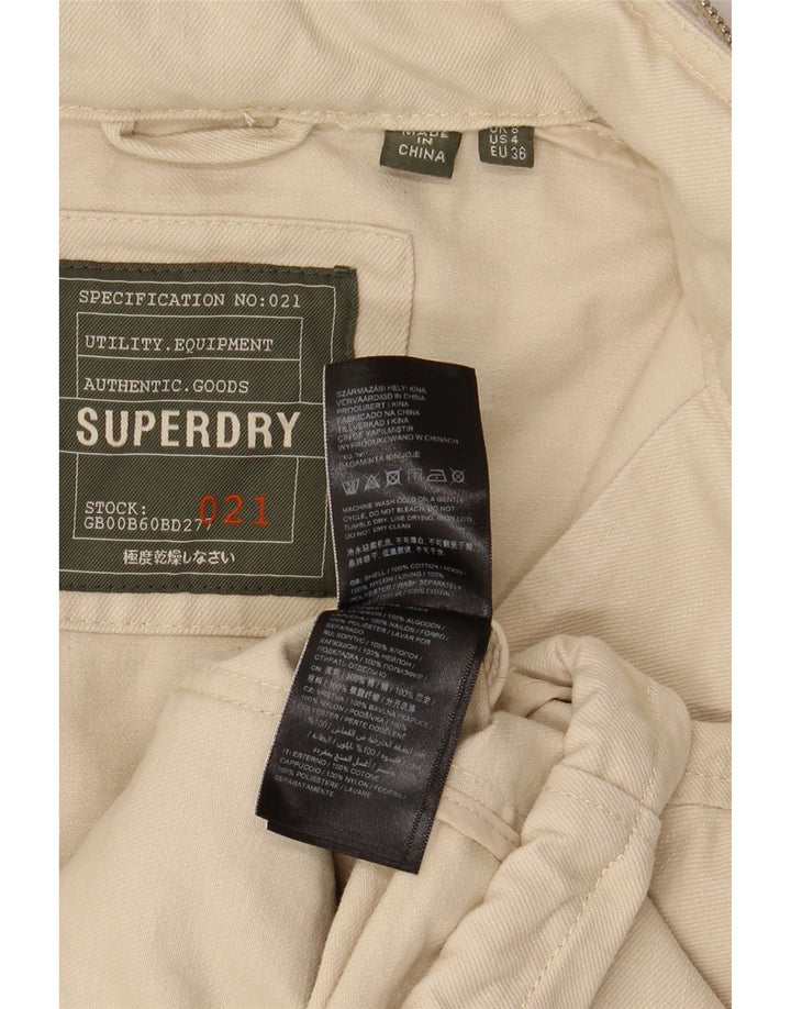 Giacca utilitaria oversize corta da donna Superdry UK 8 Small Cotone beige