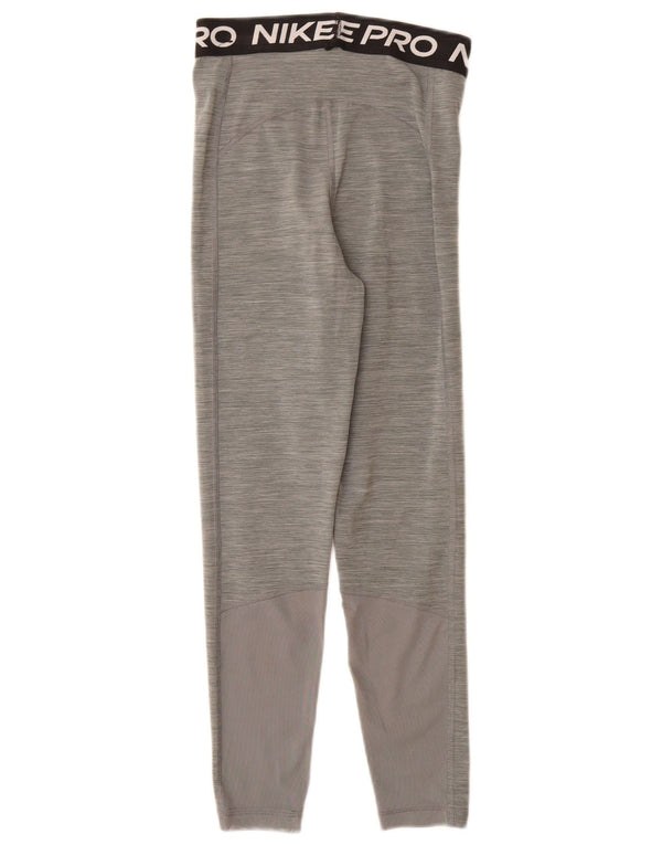 Leggings grafici Nike Dri Fit da donna UK 6 XS poliestere grigio