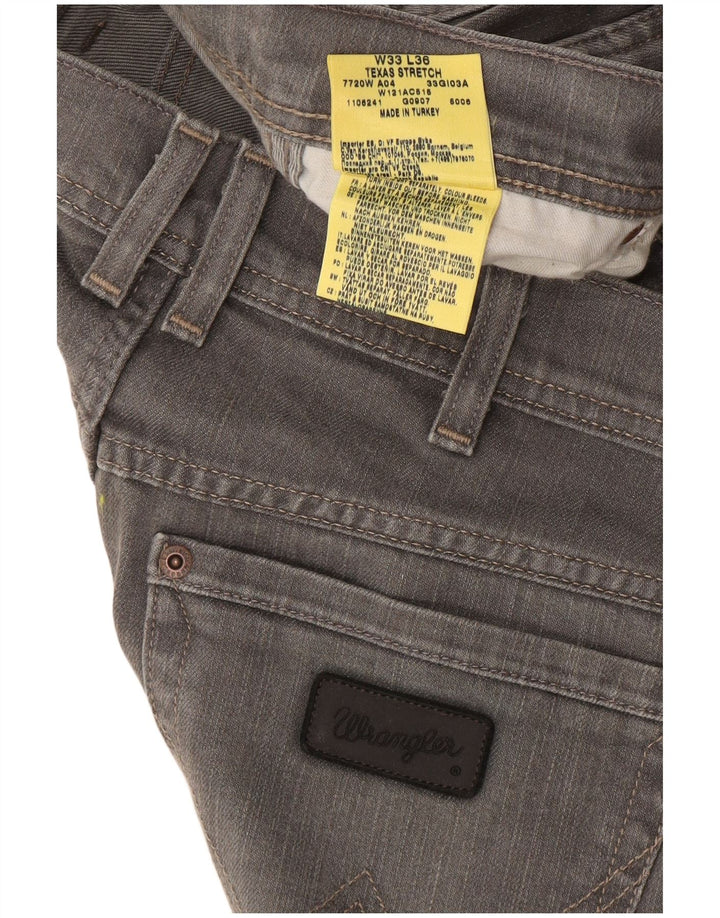 Jeans dritti elasticizzati Texas da uomo Wrangler W33 L36 cotone grigio