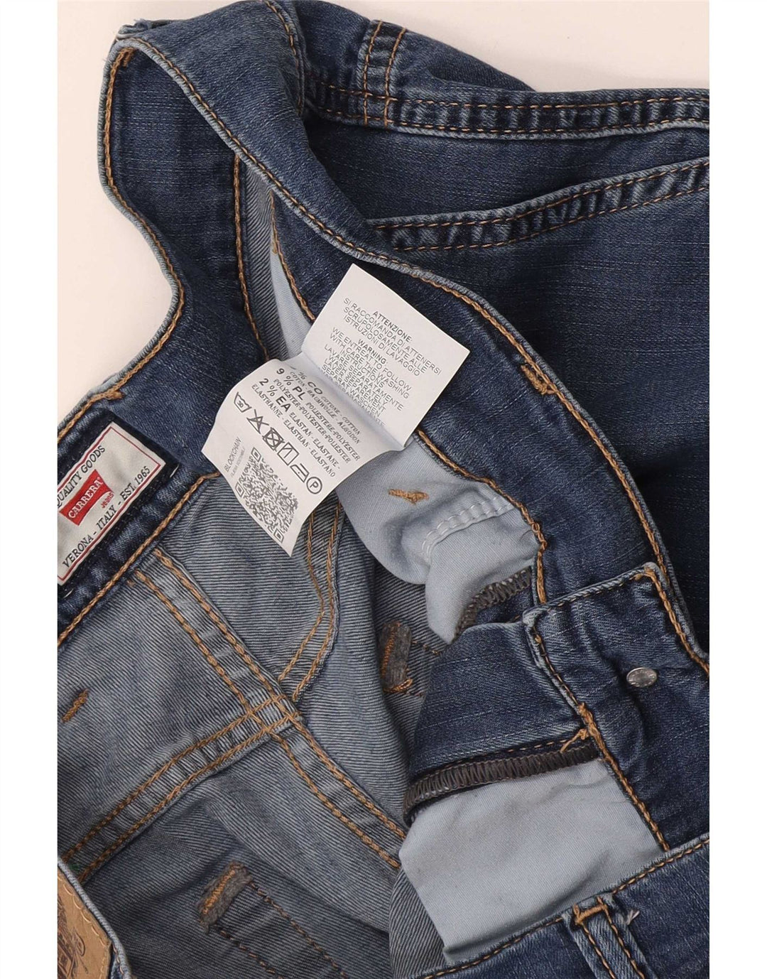 Carrera Uomo 618 Pantaloncini cargo in denim W34 Grande cotone blu