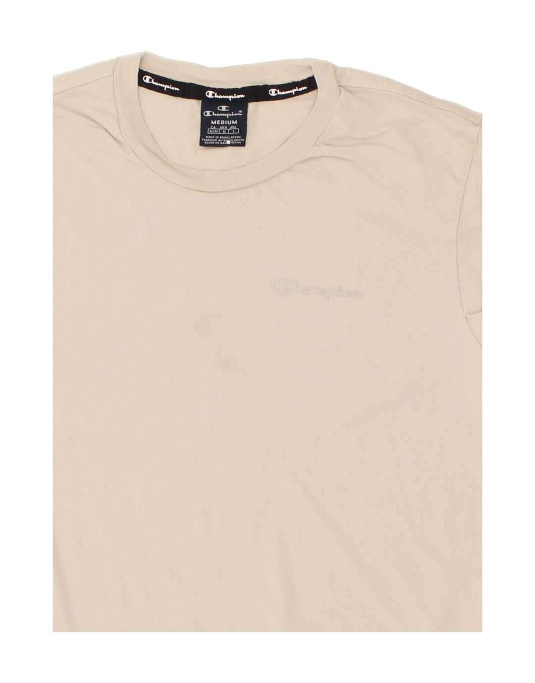 CHAMPION Mens T-Shirt Top Medium Beige Cotton Vintage Champion and Second-Hand Champion from Messina Hembry 