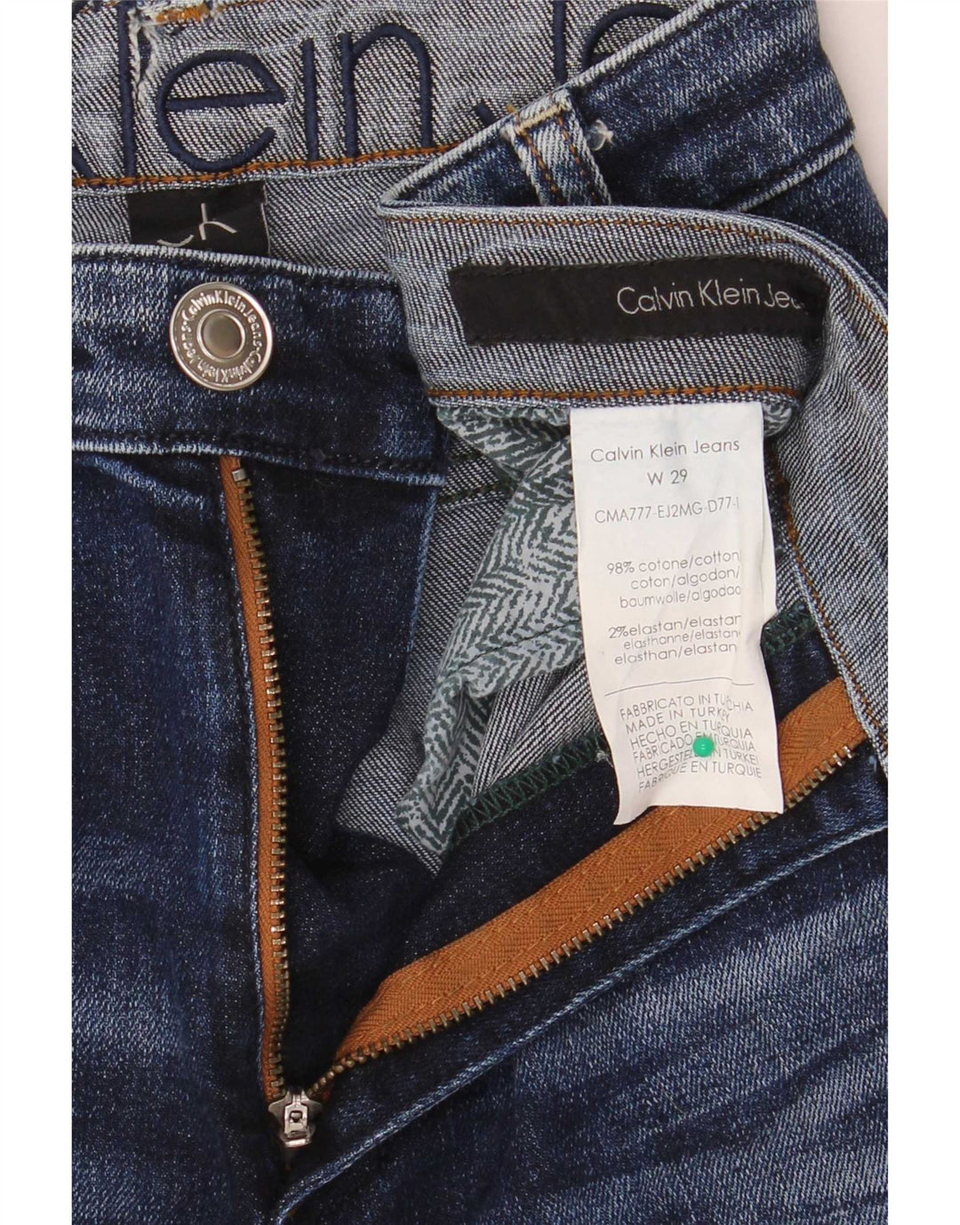 Jeans slim da donna Calvin Klein W29 L30 cotone blu navy