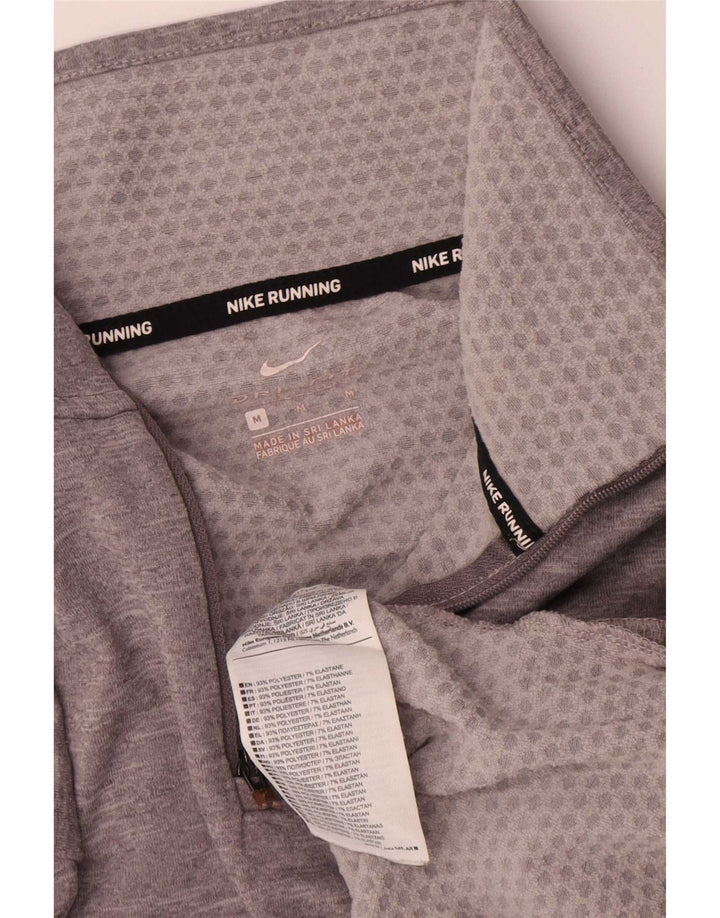 Maglia da tuta Nike Dri Fit Zip Neck Pullover da uomo in poliestere grigio medio