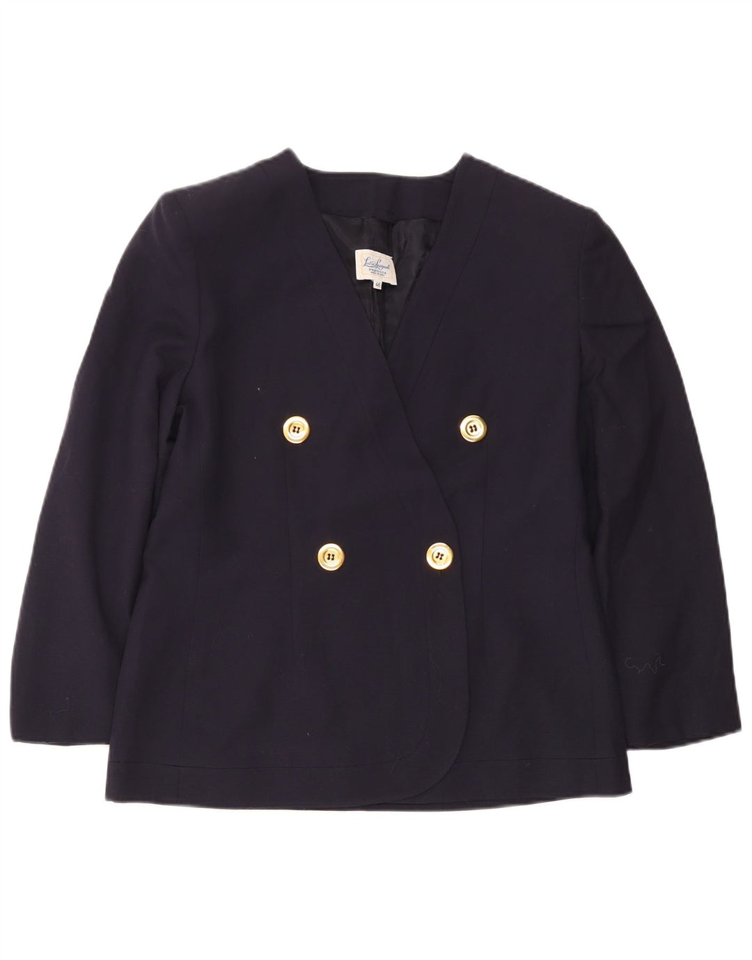 Giacca Blazer Doppiopetto Donna Luisa Spagnoli IT 46 Large Blu Navy