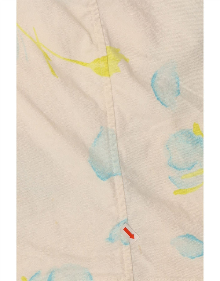 Gonna di jeans da donna FORT & MADOX W26 piccola floreale bianco sporco