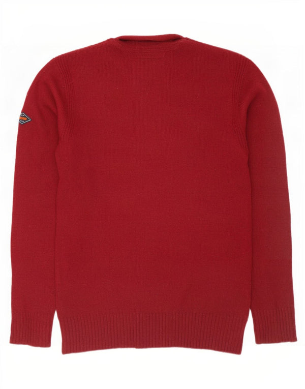 Maglione da uomo girocollo Superdry in lana d'agnello rosso medio