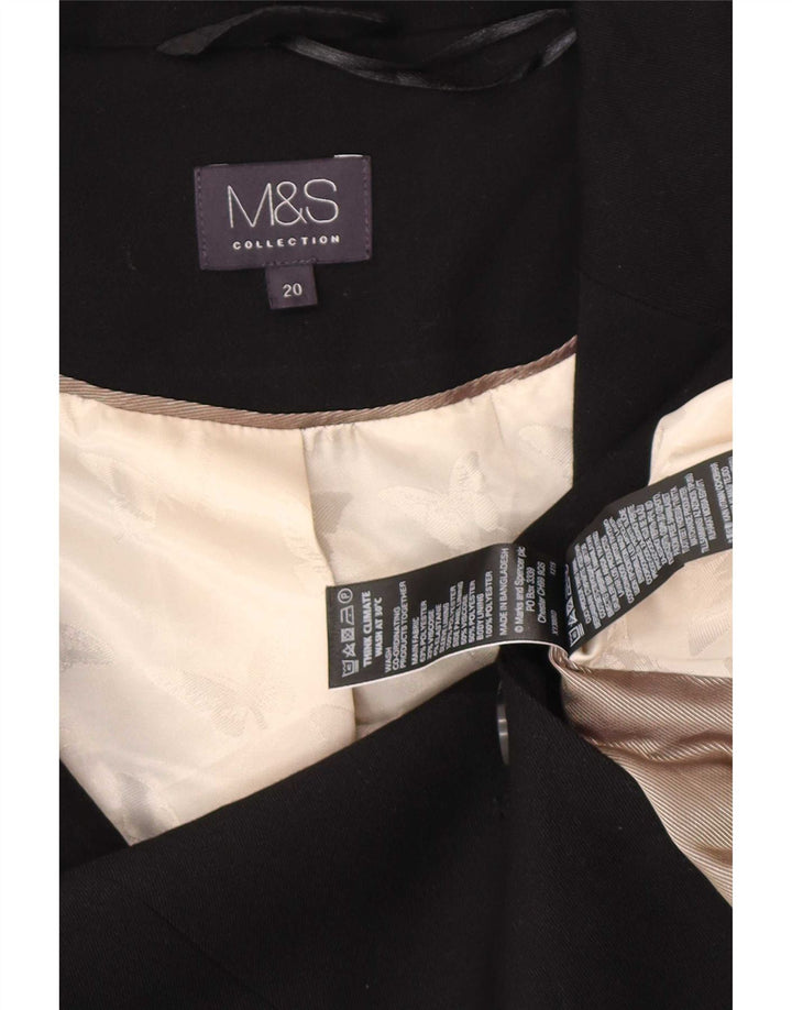 Giacca blazer a 1 bottone Marks & Spencer da donna UK 20 2XL poliestere nero