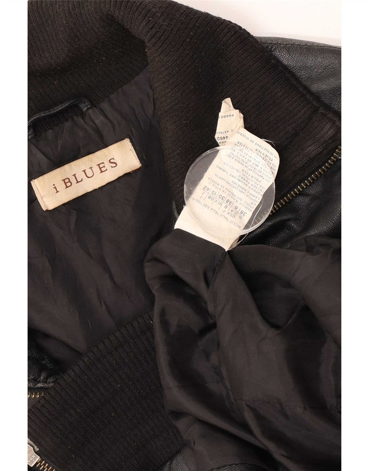 Giacca in pelle da donna i Blues UK 10 piccola nera