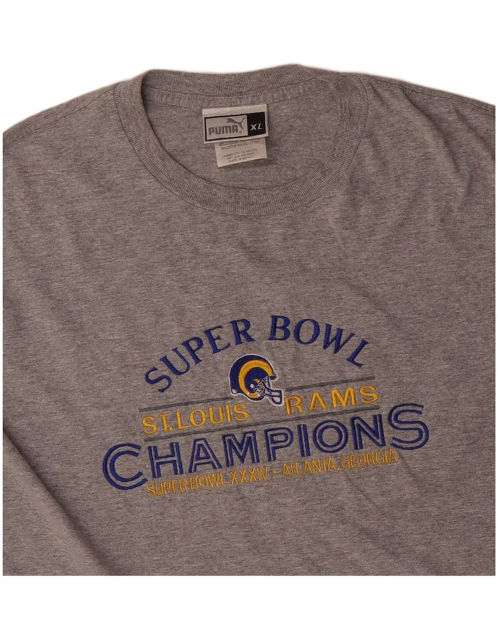 PUMA Maglietta grafica da uomo a maniche lunghe XL in cotone grigio