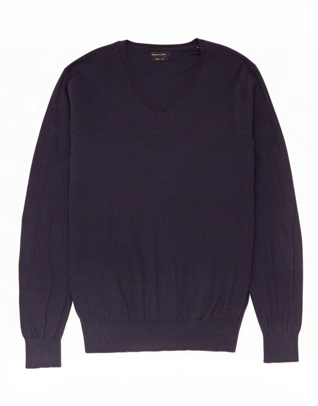 Maglione maglione da uomo con scollo a V Massimo Dutti blu navy medio
